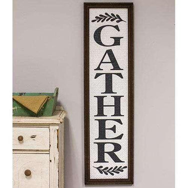Basket Weave Textured 'Gather' Sign - The Fox Decor